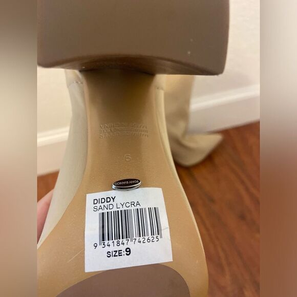 NWOB Tony Bianco Diddy Bootie sock ankle boot block heel beige color Sz 9 - Picture 13 of 15